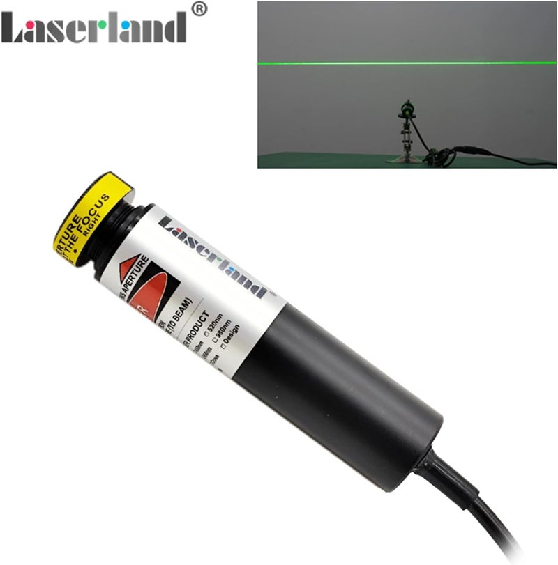 Laserlands 532nm Green Line Module for Halloween Scary House Laser Swamp Laser Pond Haunted House Garden Yard Decoration NOT for Alignment (Focusable Class IIIr 12V with Adapter, Mount and Magnetic Base) - Image 2